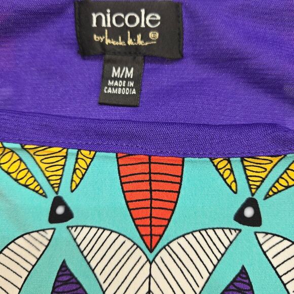 Nicole Medium Women's Sleeveless Multicolor  Maxi BOHO Sun Dress Miss Size 8 10 - Picture 5 of 6